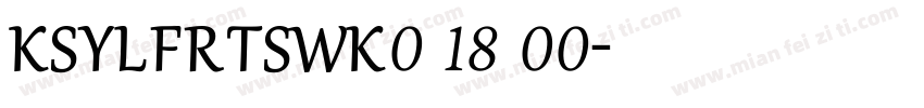 KSYLFRTSWK0 18 00字体转换